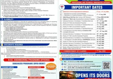 UET Peshawar Undergraduate Admission 2026