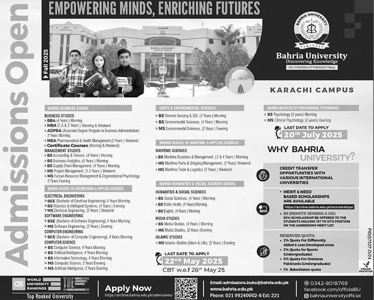 Bahria University Karachi Admission