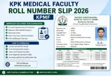 KPK Medical Faculty Roll Number Slip