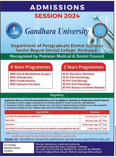 Gandhara University Peshawar Admissions