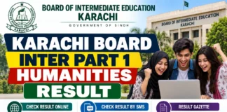 Karachi Board Inter Part 1 Humanities Result