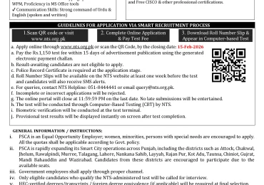 Punjab Safe Cities Authority PSCA Jobs 2026 Application Form