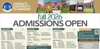 COMSATS University Merit List 2026
