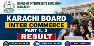 Karachi Board Inter Commerce Part 1, 2 Result