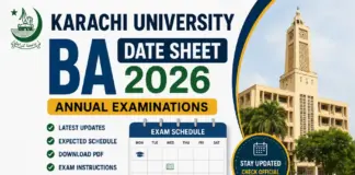 Karachi University BA Date Sheet 2026