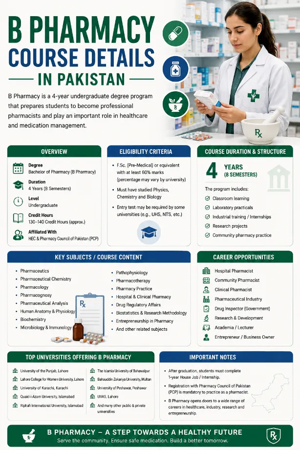 B Pharmacy Course Details in Pakistan